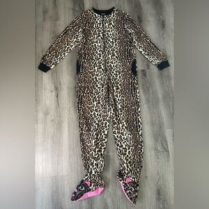 Nick & Nora Brown Leopard women’s Footie Pj’s
